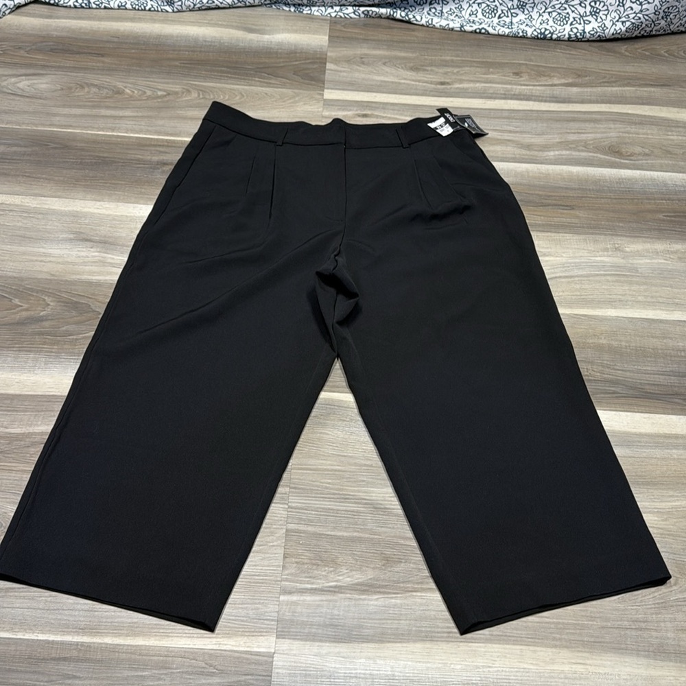 🏁 Lily Morgan black cropped pants size 1X NWT